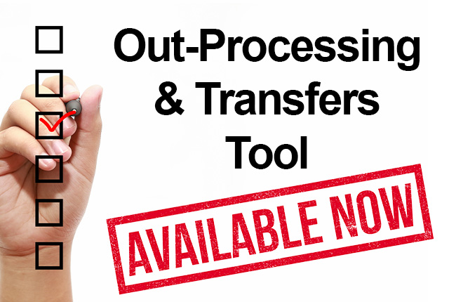 Graphic depicting outprocessing tool